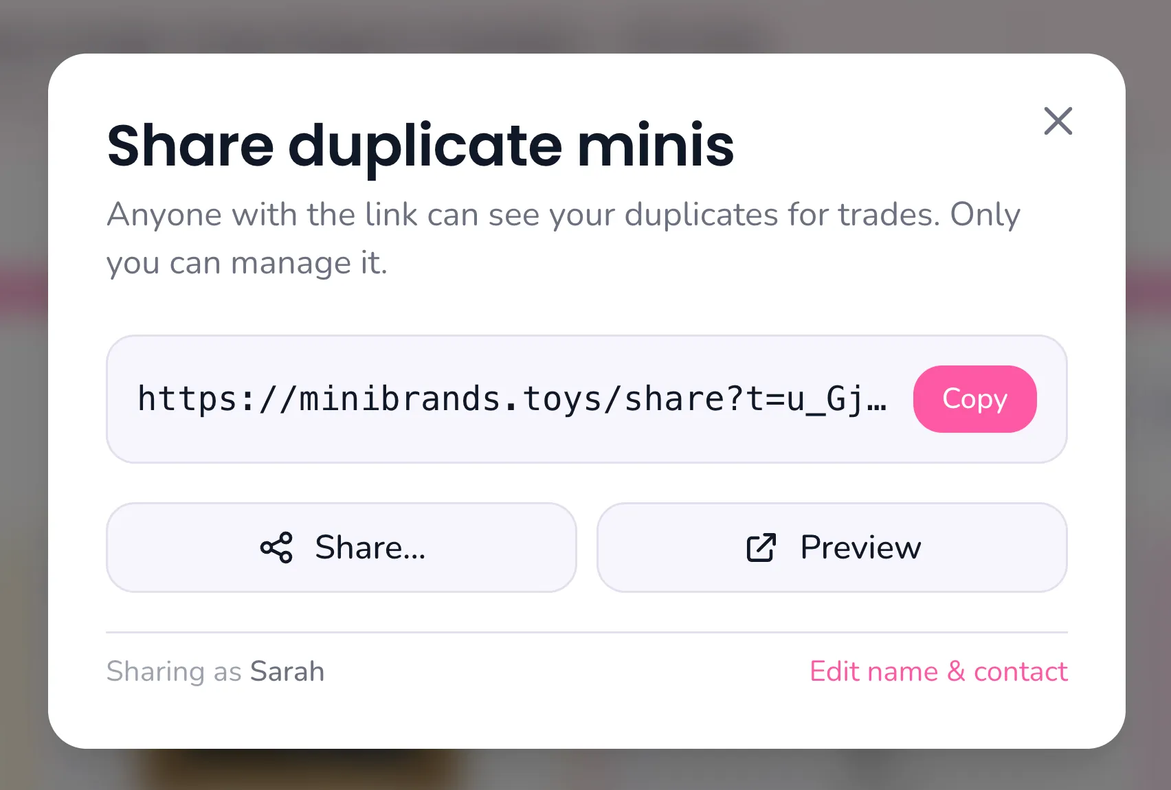 Copy, share, and preview your link in one place