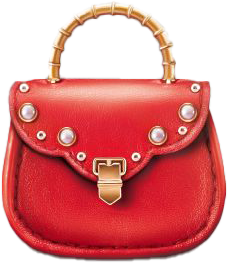 Red Pearl Studded Satchel