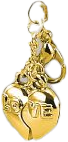 Heart Bag Charm, Gold