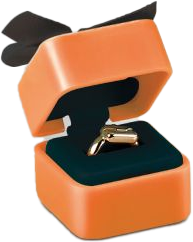 Gold Ring in Orange Box