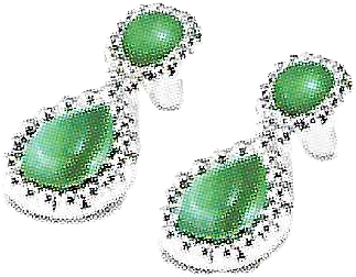 Earrings, Emerald