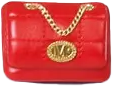 Red Quilted Chain Shoulder Bag