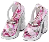 Platform Sandals, pink silver