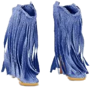 Boots, denim fringe