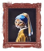 "Cat with a Pearl Earring" by Johannes Vermeer