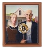 "American Gothic" [Bitcoin] by Grant Wood
