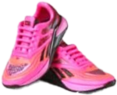 Reebok pink and black shoes