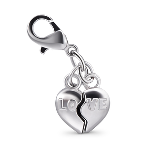 Heart Bag Charm, Silver