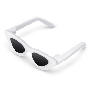 Cateye Sunglasses, White