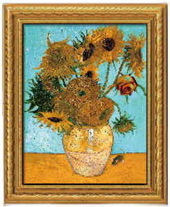 "Vase with Ten Sunflowers"