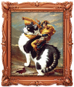 "Napoleon Crossing the Alps" on a Cat