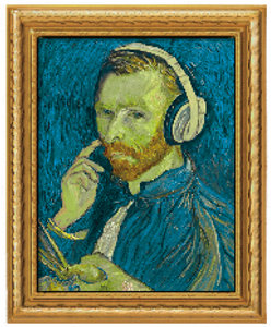 "Self-Portrait" [with headphones] by Vincent Van Gogh