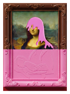 Mona Lisa Spoof With Pink Slime (Leonardo da Vinci)