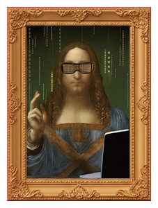 Mona Lisa Spoof With Sunglasses and Laptop (Leonardo da Vinci)
