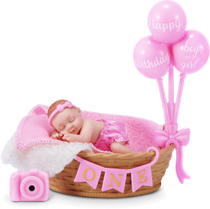 Pink Balloon Basket