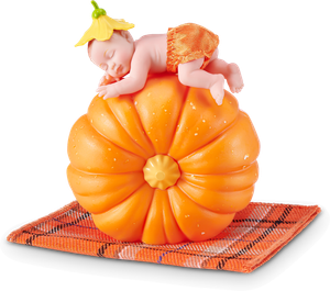 Babby Rolling on Pumpkin